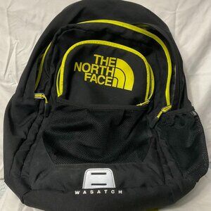 The North Face Wasatch Backpack Black Yellow Daypack Travel School Bag